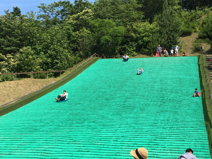 芝すべりを愉しむ様子